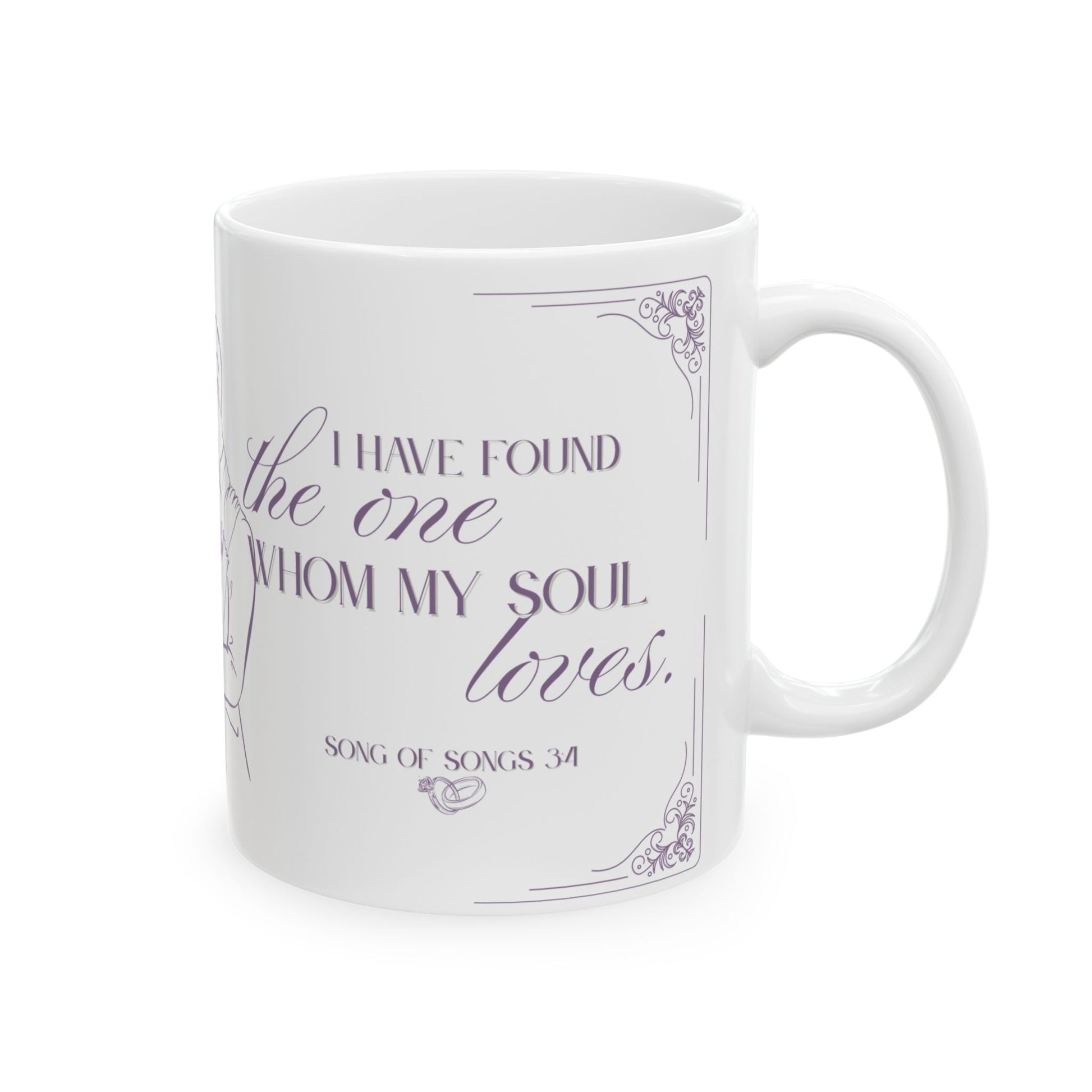 The One Love Christian Faith Bridal Ceramic Mug, Lilac, Gift for Her, Coffee Lovers, Wedding Gift, Inspirational Mug