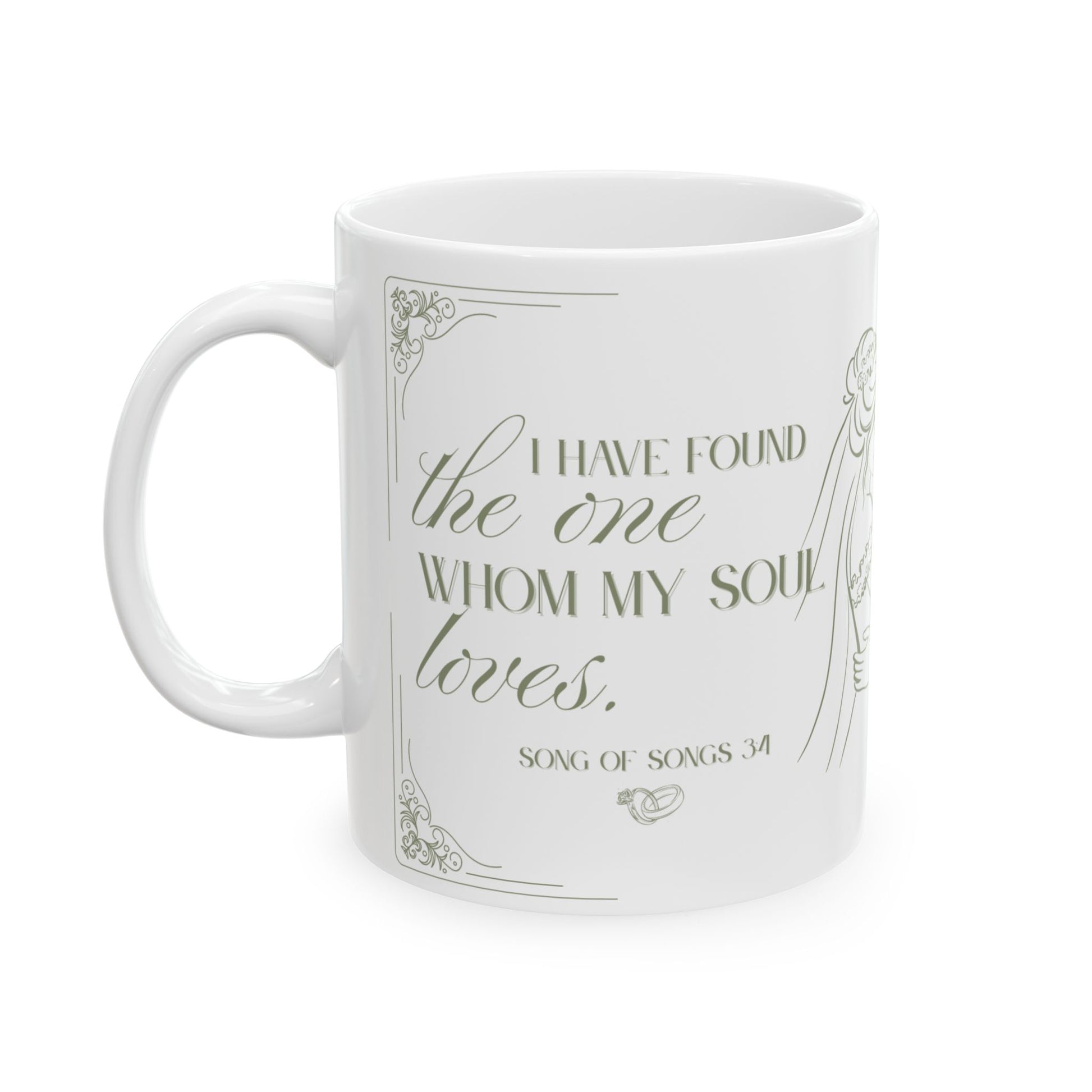 The One Love Christian Faith Bridal Ceramic Mug, Sage, Gift for Her, Coffee Lovers, Wedding Gift, Inspirational Mug
