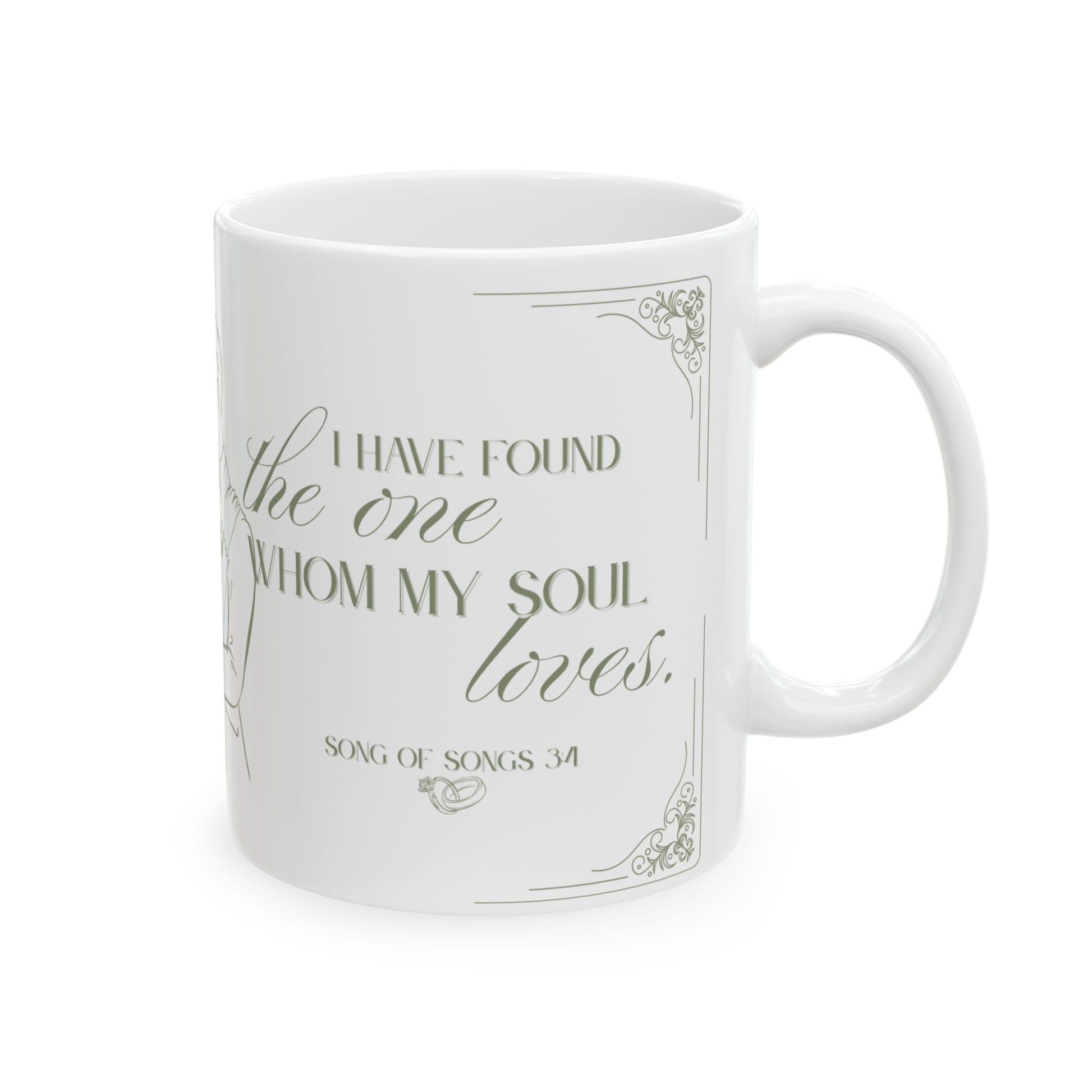 The One Love Christian Faith Bridal Ceramic Mug, Sage, Gift for Her, Coffee Lovers, Wedding Gift, Inspirational Mug