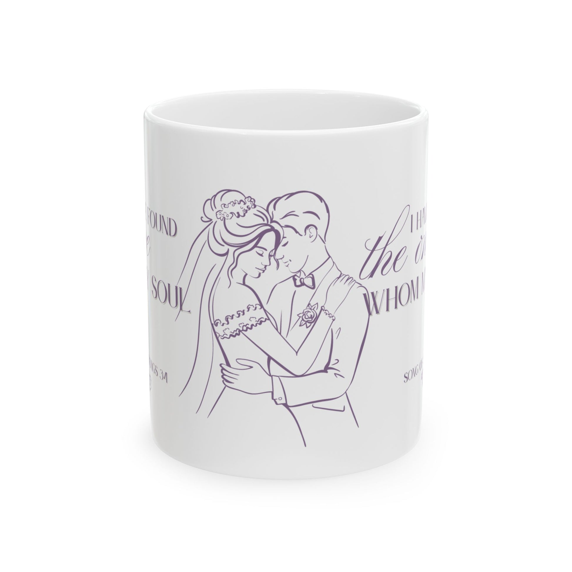 The One Love Christian Faith Bridal Ceramic Mug, Lilac, Gift for Her, Coffee Lovers, Wedding Gift, Inspirational Mug