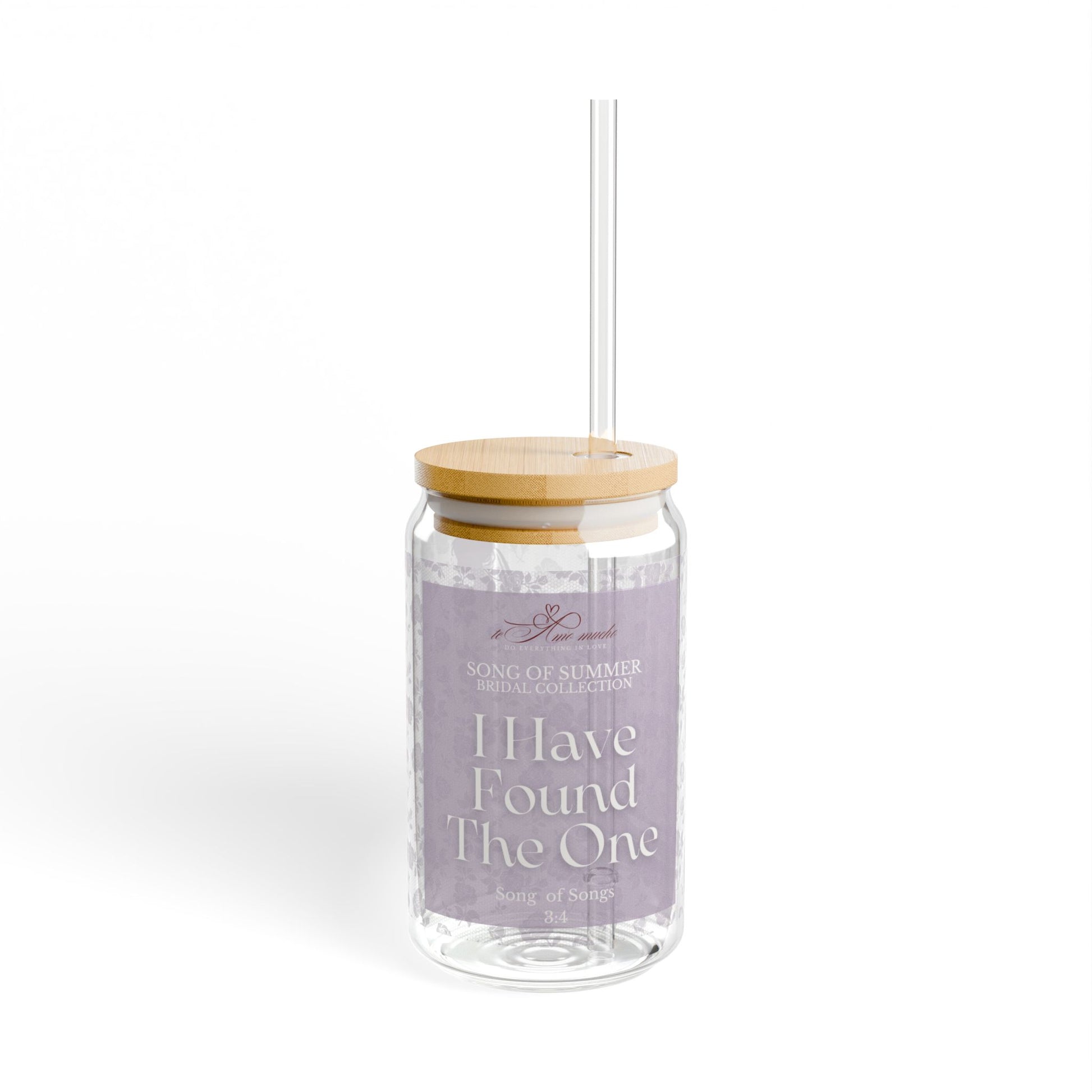 Christian Faith Bridal Lilac 16oz Sipper Glass with Bamboo Lid, Perfect for Weddings, Engagements, Reusable Drinkware, Eco-Friendly Gift