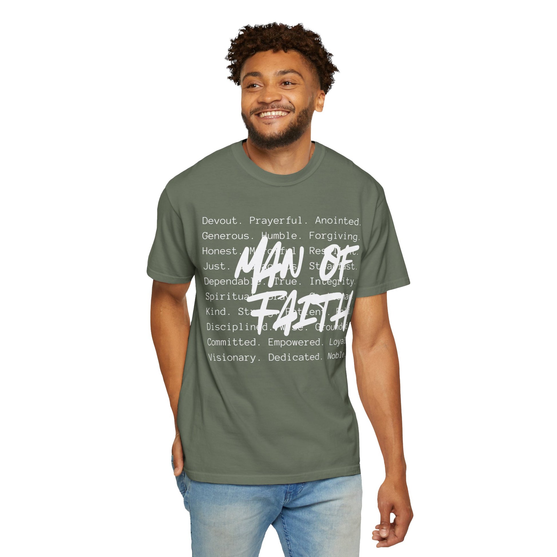 Man of Faith: Strength in Scripture Faith-Based Men's Tee,