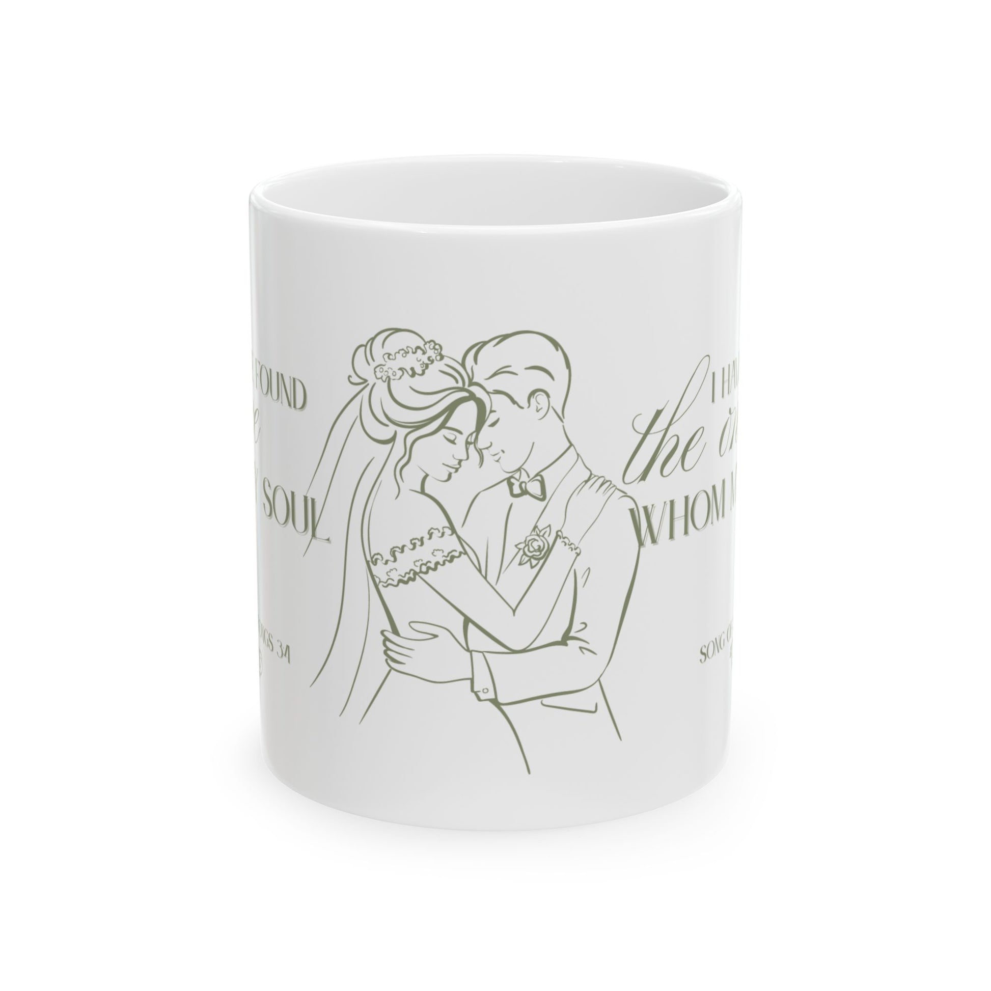The One Love Christian Faith Bridal Ceramic Mug, Sage, Gift for Her, Coffee Lovers, Wedding Gift, Inspirational Mug