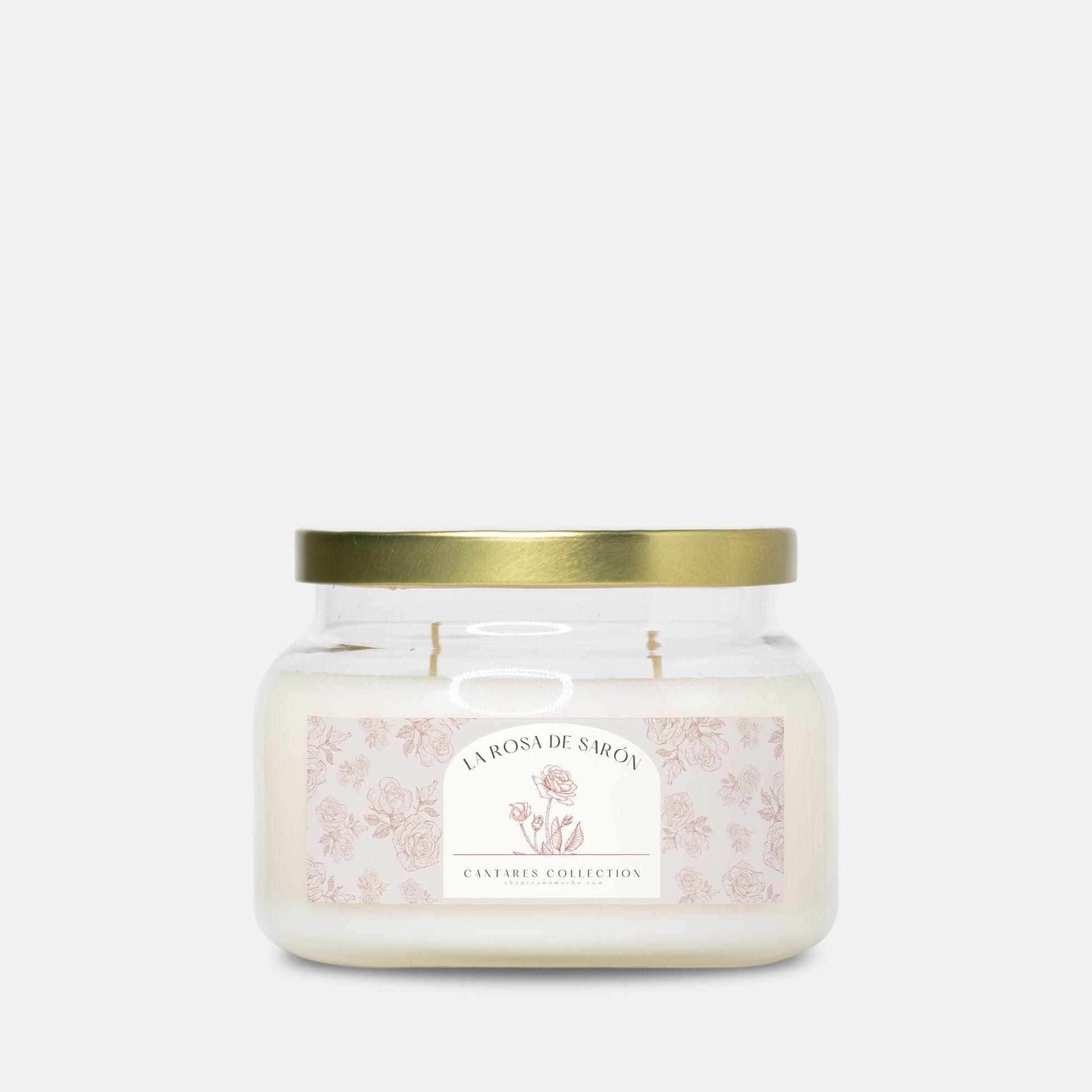Cantares Collection La Rosa de Saron Candle Apothecary Jar (Double Wick)