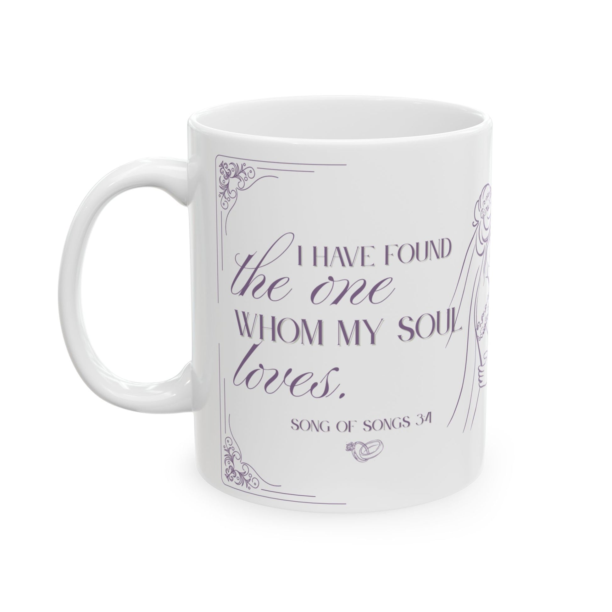 The One Love Christian Faith Bridal Ceramic Mug, Lilac, Gift for Her, Coffee Lovers, Wedding Gift, Inspirational Mug