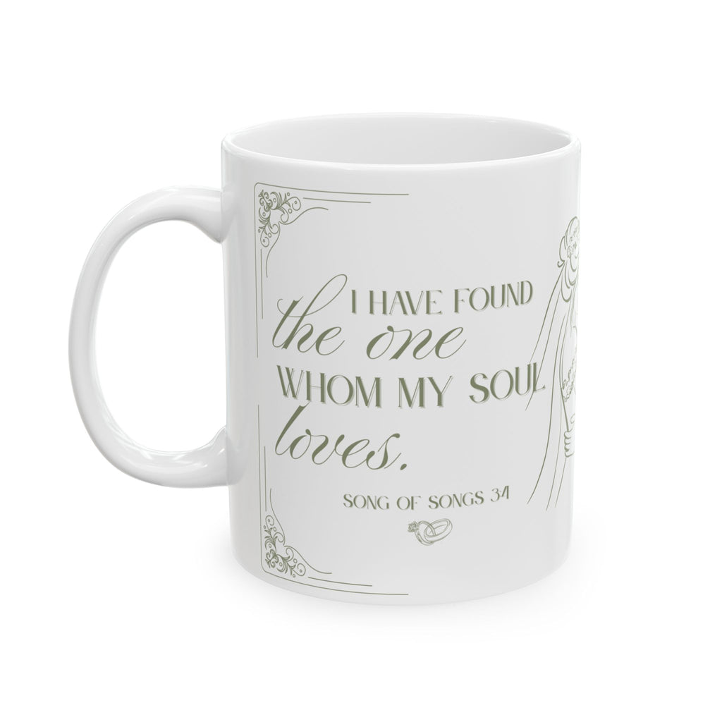 The One Love Christian Faith Bridal Ceramic Mug, Sage, Gift for Her, Coffee Lovers, Wedding Gift, Inspirational Mug