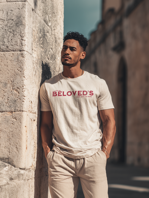 Beloved Ivory Christian Faith Men's Casual Tee Couple's Matching Apparel
