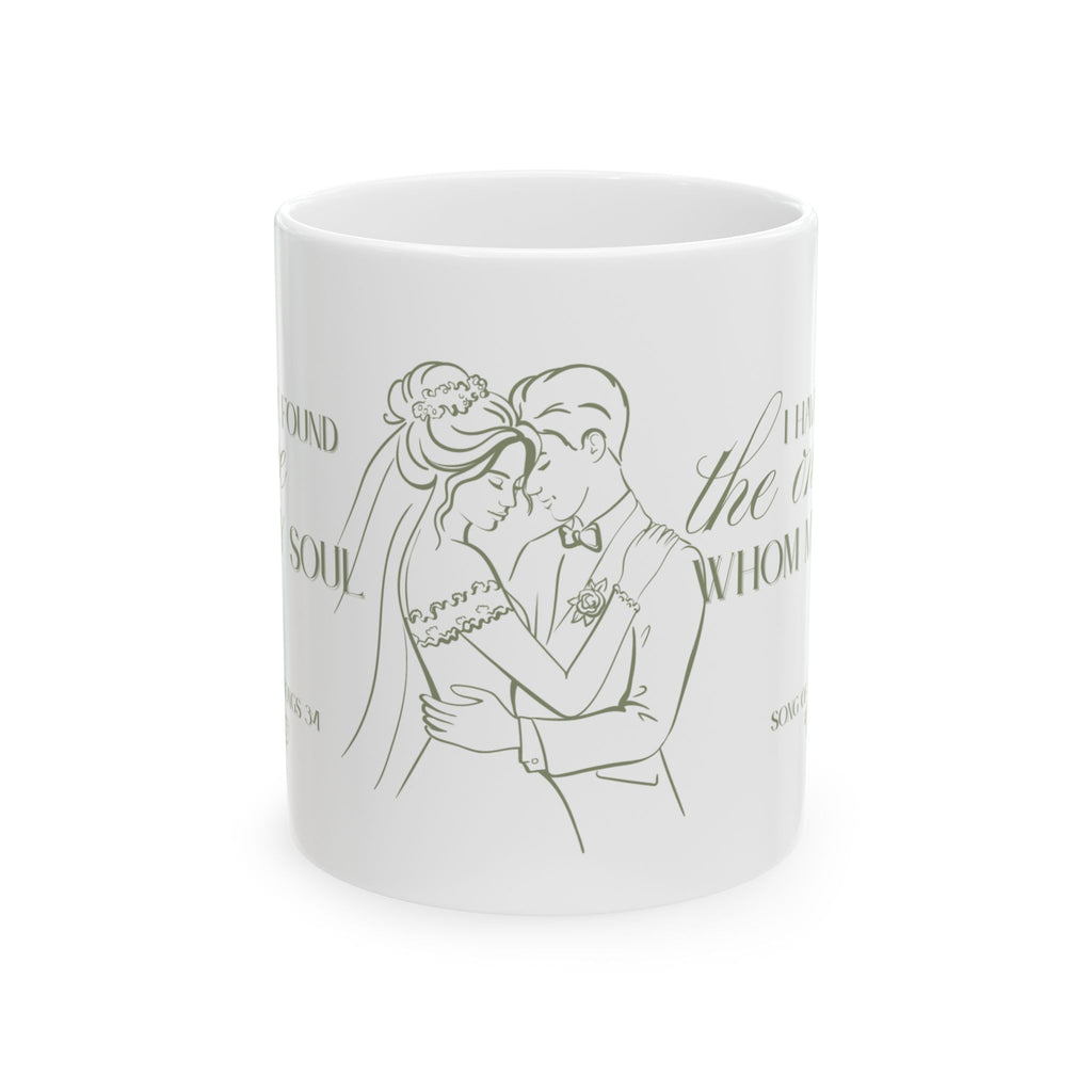 The One Love Christian Faith Bridal Ceramic Mug, Sage, Gift for Her, Coffee Lovers, Wedding Gift, Inspirational Mug