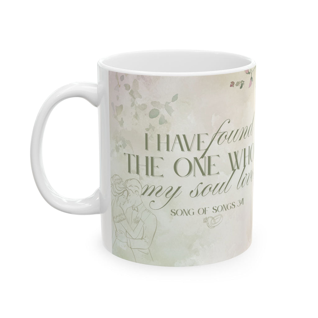 Floral Love Christian Faith Bridal Ceramic Mug, Gift for Her, Coffee Lovers, Floral Decor, Wedding Gift, Inspirational Mug