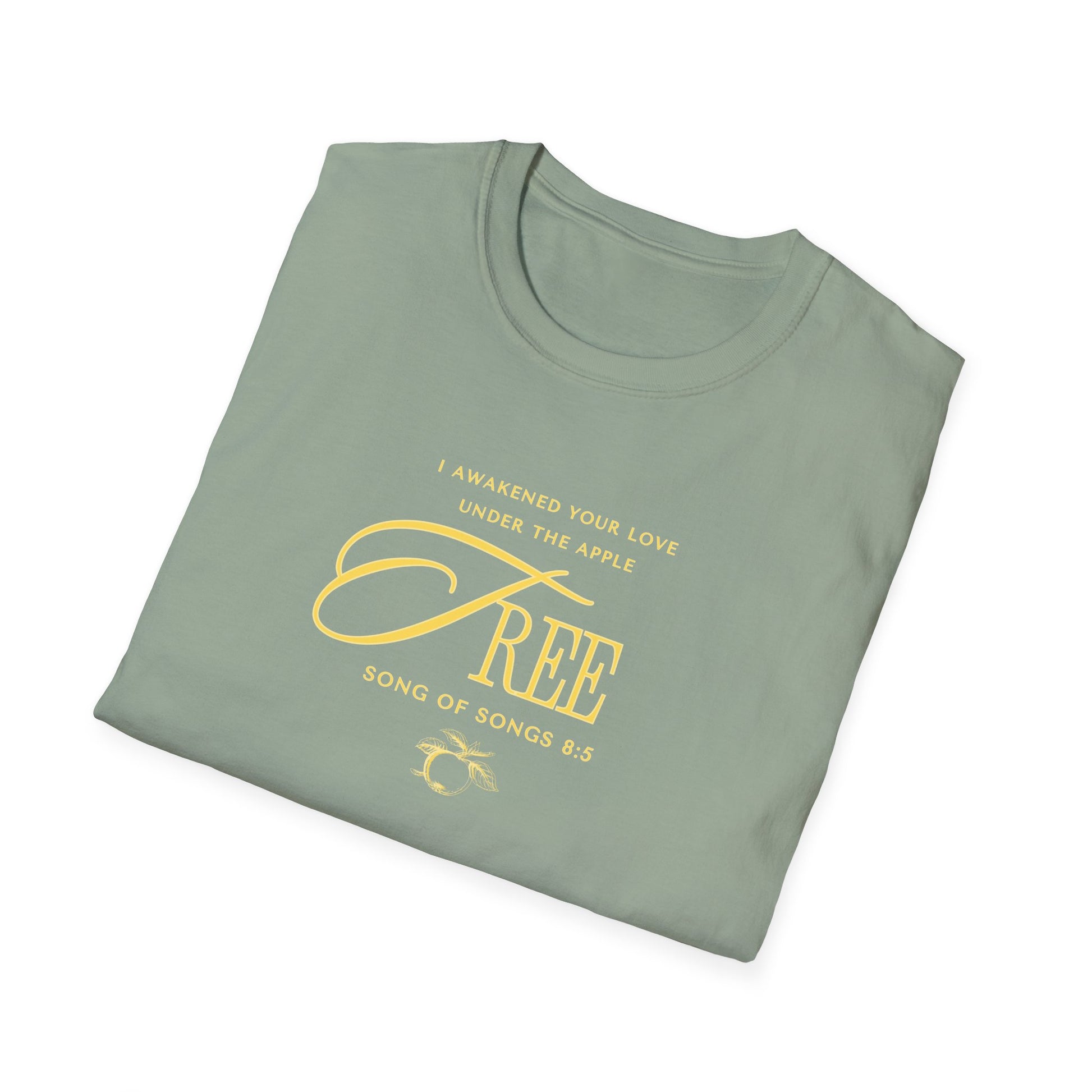 Under the Apple Tree Song of Songs 8:5 Scripture Verse Christian Faith Couples T-shirt